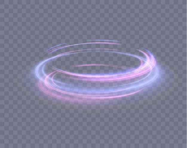 Efecto PNG de vórtice de luz brillante en un fondo transparente Podium de teletransporte redondo de luz brillante