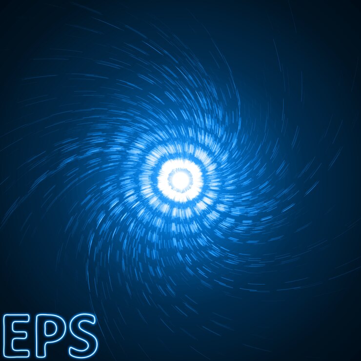 Vector efecto de pulso energético. versión vórtice azul.