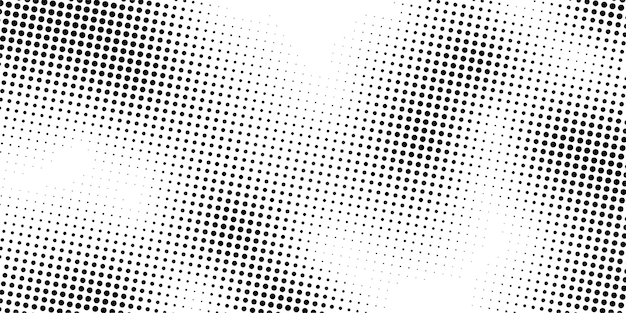 Efecto de puntos de medio tono en color blanco y negro Efecto de medio tono Fondo con puntos monocromáticos