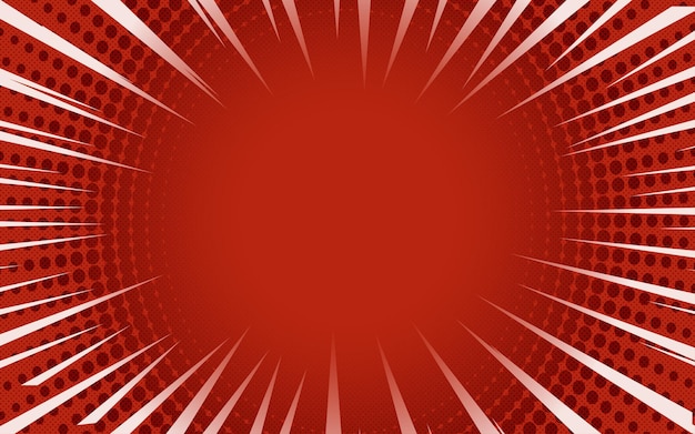 Efecto de ráfaga radial roja dinámica