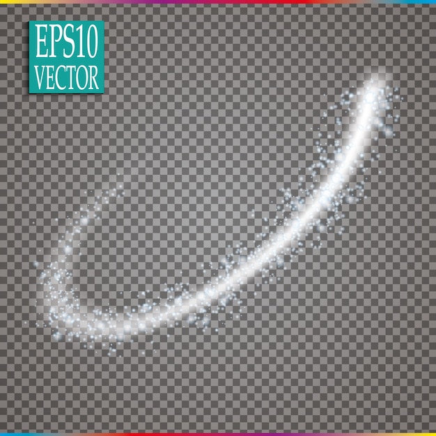 Vector efecto de rastro de remolino de chispa brillante mágico aislado