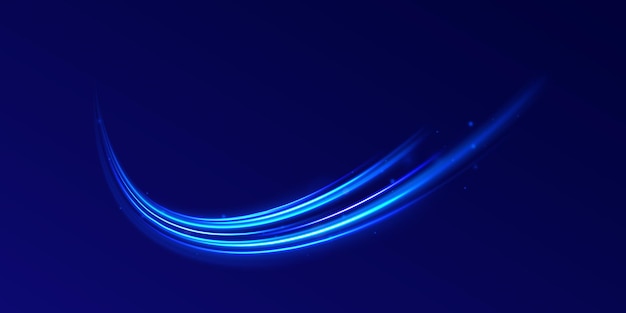 Efecto de rastros de luz de alta velocidad Tecnología de movimiento dinámico futurista Png línea de neón haz borroso
