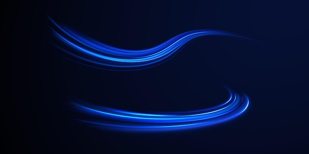 Efecto de rastros de luz de alta velocidad Tecnología de movimiento dinámico futurista Png línea de neón haz borroso