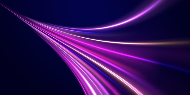 Efecto de rastros de luz de alta velocidad Tecnología de movimiento dinámico futurista Png línea de neón haz borroso