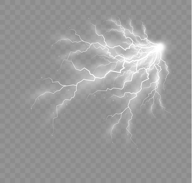 El efecto del rayo y el conjunto de iluminación de cremalleras tormenta y relámpago luz y brillo.