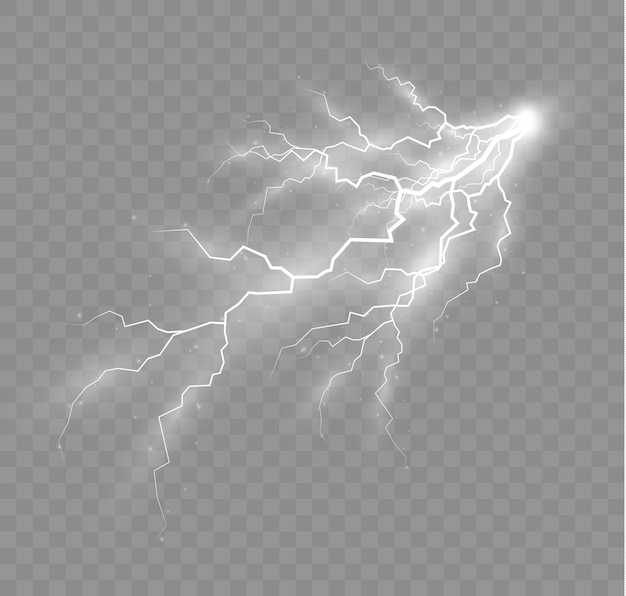 el efecto del rayo y la iluminación conjunto de cremalleras tormenta eléctrica y relámpago