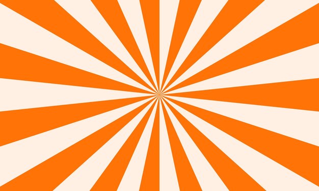 Efecto de rayo de sol naranja y blanco patrón de fondo de estallido de sol fondo de cómic abstracto retro