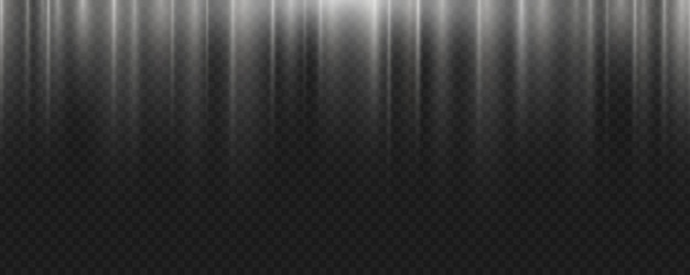 Efecto de rayos blancos abstractos aislados en un fondo transparente oscuro Rayos dinámicos mágicos brillantes Ilustración vectorial
