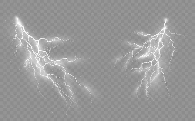 El efecto de los rayos y la iluminación, tormentas eléctricas y relámpagos.