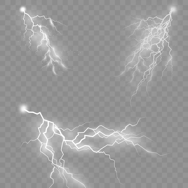 El efecto de los rayos y la iluminación, tormentas y rayos.