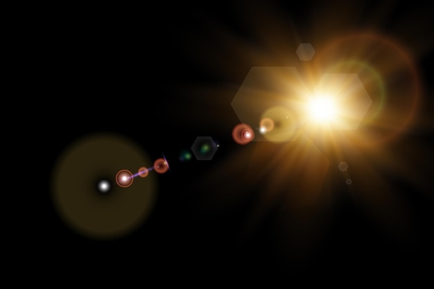 Efecto realista de llamaradas solares brillantes