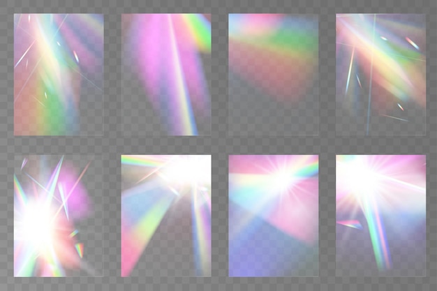 Efecto de reflexión del arco iris de la luz de cristal