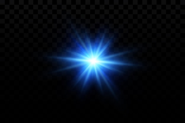 Efecto resplandor azul partículas brillantes estrellas ilustración vectorial