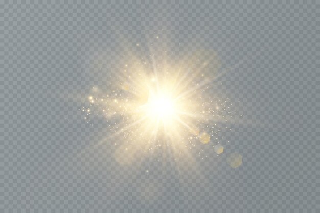 El efecto de un resplandor brillante de estrellas azules. Un destello brillante de partículas de luz.