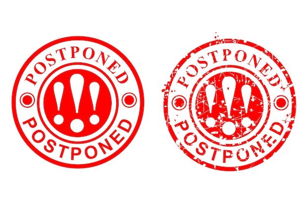 Efecto de sello de goma de grunge rojo de vector de círculo de estilo, limpio y óxido, pospuesto aislado en blanco