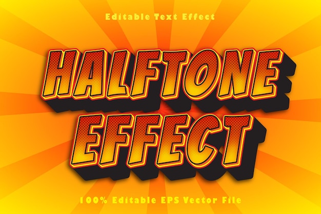 Efecto de semitono Efecto de texto editable Estilo cómico 3d