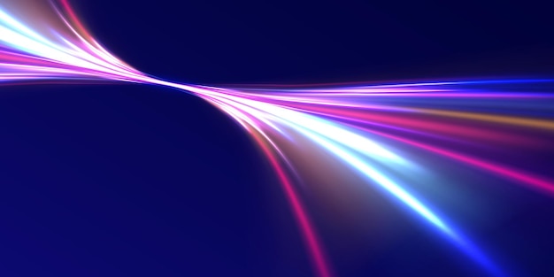 Efecto de senderos de luz de alta velocidad Tecnología de movimiento dinámico futurista