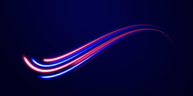 Efecto de senderos de luz de alta velocidad Tecnología de movimiento dinámico futurista