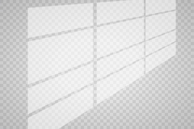 Efecto de sombra de superposición Ventana de superposición transparente y sombra de persianas Efecto de luz realista de sombras e iluminación natural sobre un fondo transparente Ilustración vectorial