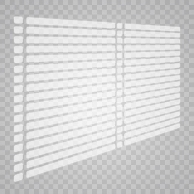 Efecto de sombra de superposición Ventana de superposición transparente y sombra de persianas Efecto de luz realista de sombras e iluminación natural sobre un fondo transparente Ilustración vectorial