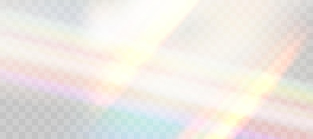 Efecto de superposición de refracción del arco iris borroso Efecto de prisma de lente de luz Cristal de reflexión holográfico
