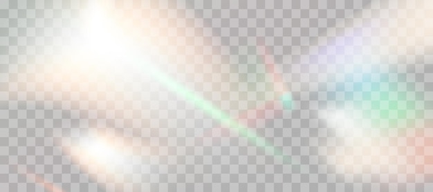 Efecto de superposición de refracción del arco iris borroso Efecto de prisma de lente de luz Cristal de reflexión holográfico