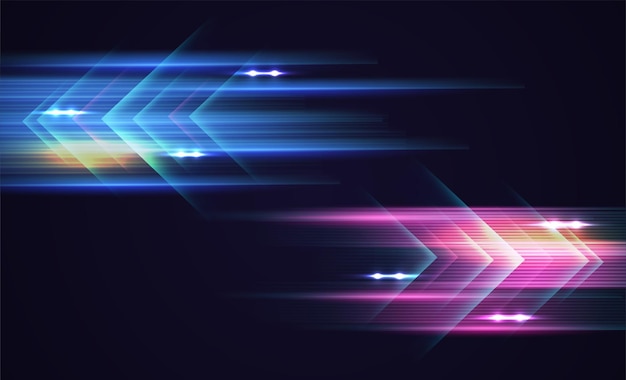 Efecto de tecnología de línea de flecha de luz de alta velocidad moderna abstracta. Movimiento abstracto moderno de alta velocidad