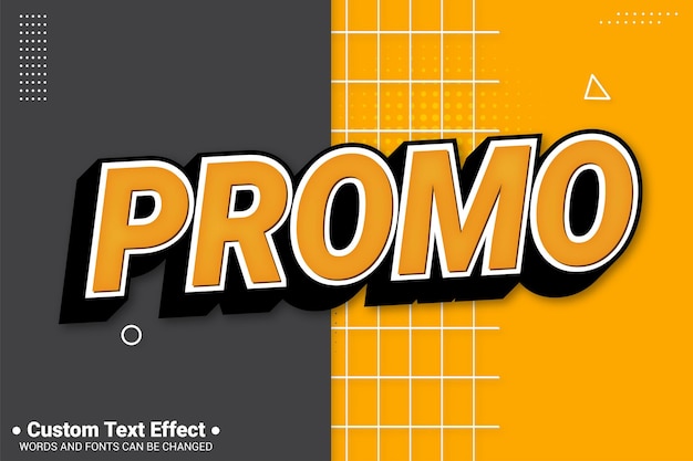 Efecto de tect 3D Banner de promoción de fondo promocional con descuento