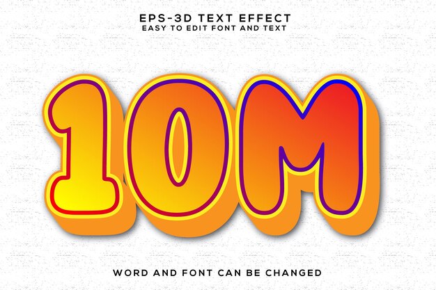 Efecto de texto 10M 3D