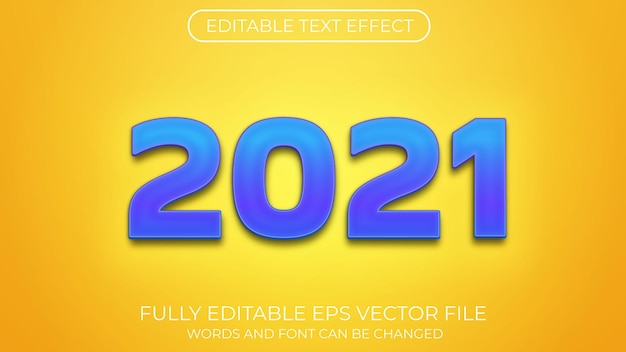 Efecto de texto de 2021