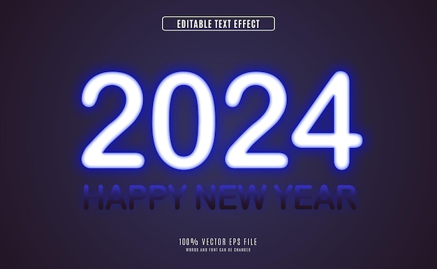 Efecto de texto 2024 Año Nuevo
