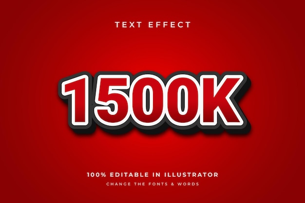 efecto de texto 3d de 2000k