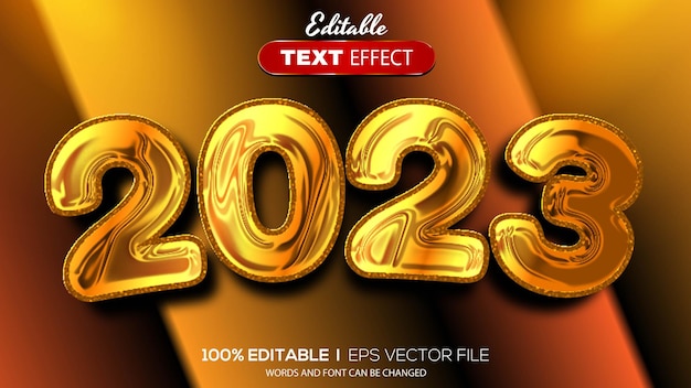 Efecto de texto 3d 2023 efecto de texto editable