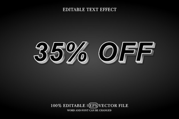Efecto de texto 3D con 35 de descuento en estilos de texto personalizables