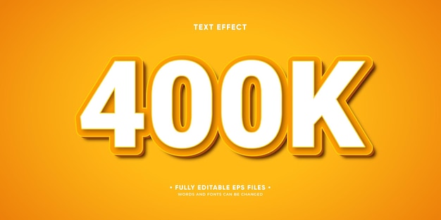 efecto de texto 3d de 400K