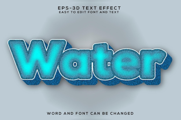 Efecto de texto 3D de agua