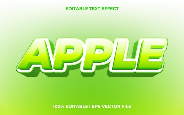 Efecto de texto 3d de Apple con tema de hielo azul tipografía verde fresca para título de productos