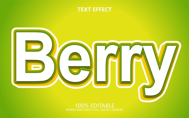 Efecto de texto 3d de arándano editable