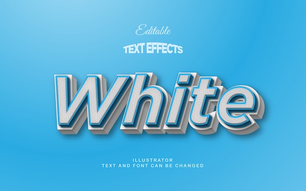 Efecto de texto 3d azul blanco