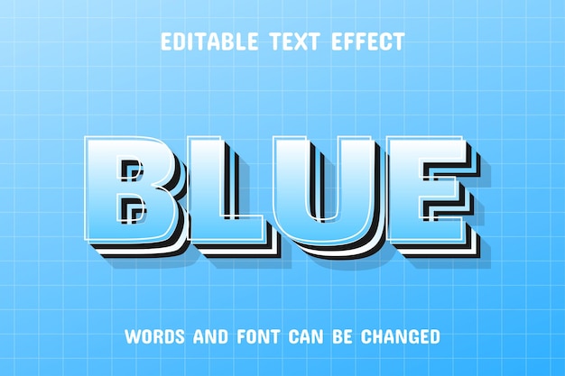 Efecto de texto 3d azul