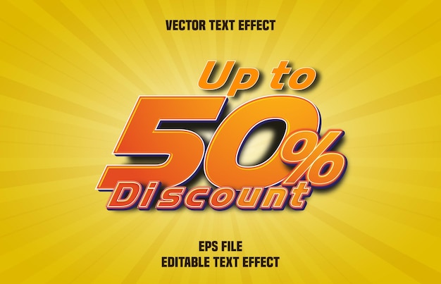 Efecto de texto 3D de Banner Vector con descuento