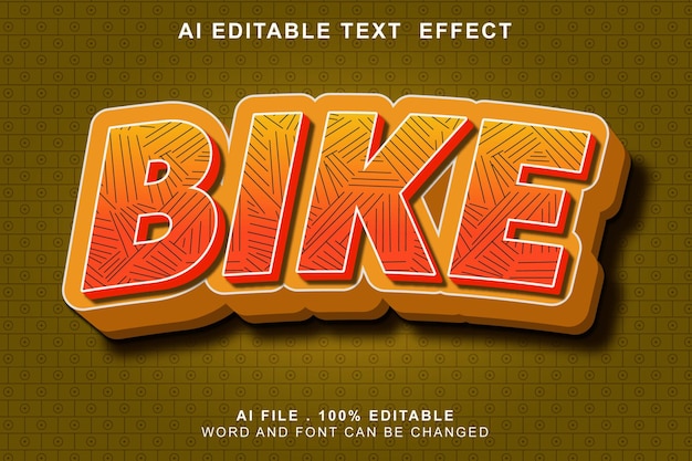 Efecto de texto 3d de bicicleta