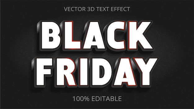 Efecto de texto 3d black friday