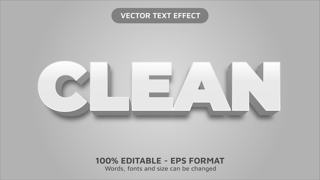 Efecto de texto 3d blanco limpio