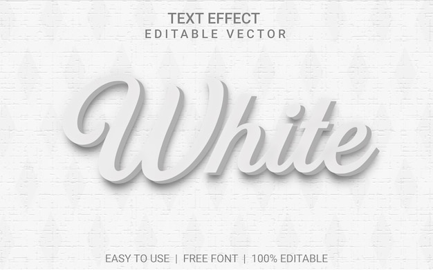 Efecto de texto 3d blanco