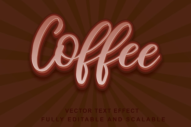 Efecto de texto 3d de café