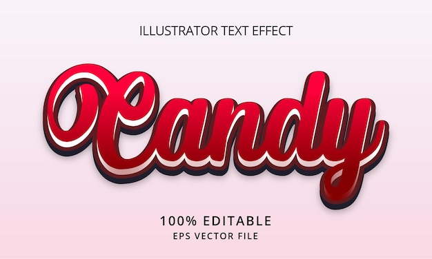 Efecto de texto 3d candy