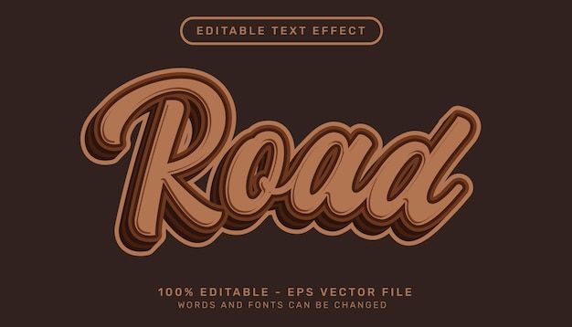 Efecto de texto 3d de carretera y efecto de texto editable