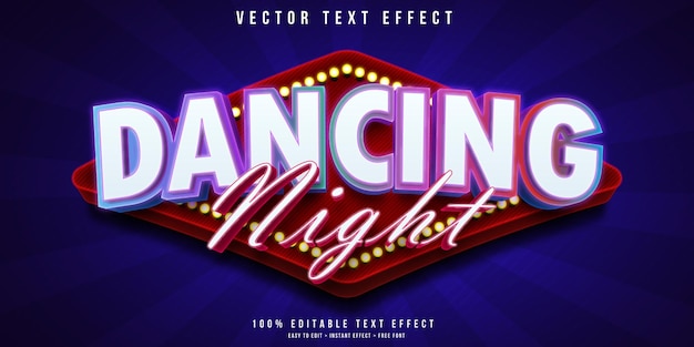 Vector efecto de texto 3d con cartelera de casino.