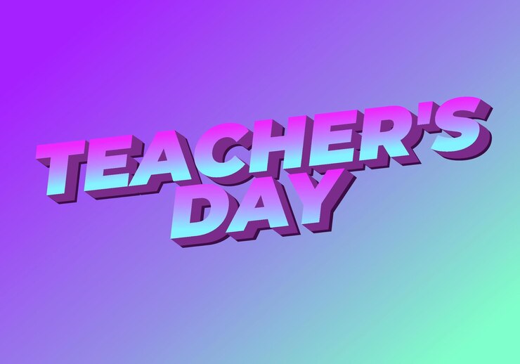 Vector efecto de texto en 3d con colores llamativos para el día de los maestros